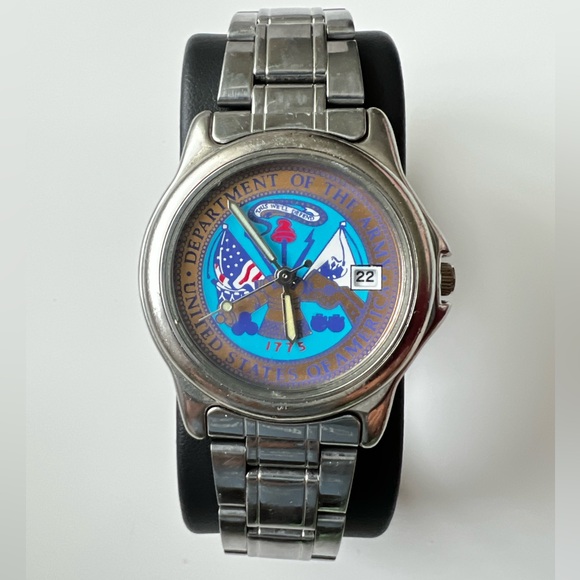 Accutime Vintage USA Department of the Army Silver Men’s Watch (Tested/Working) - Picture 7 of 7